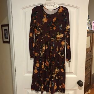 Autumn flower print dress size Medium
